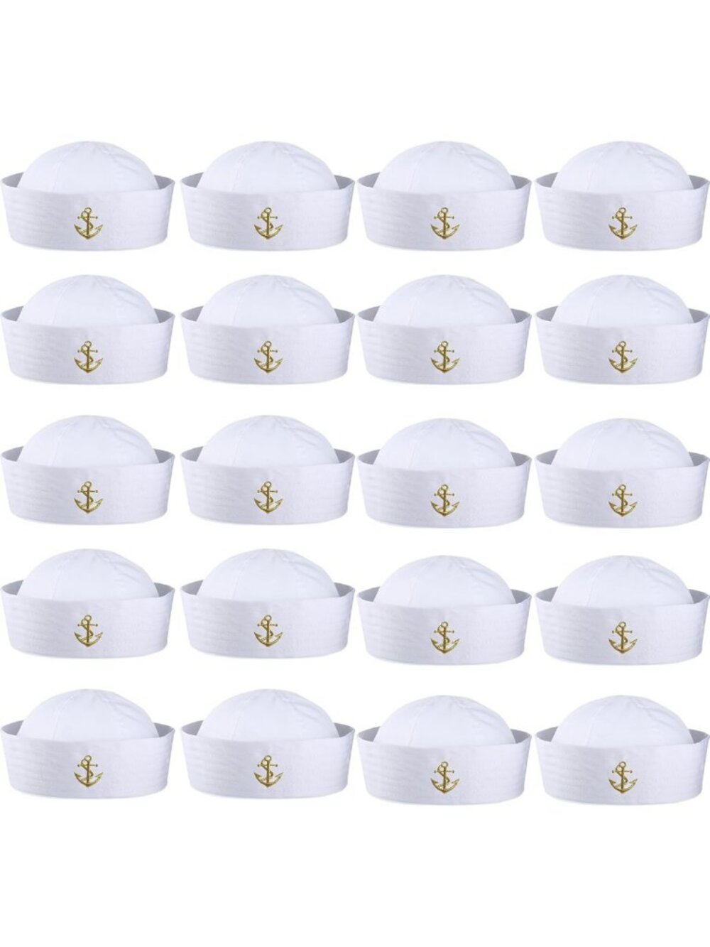 Stylish White Sailor Hats for Halloween - Unisex Navy Captain Costume Accessory